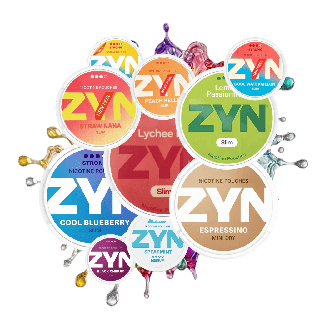 Ten ZYN nicotine pouch cans in mixed flavours for a Mix & Match 10-pack