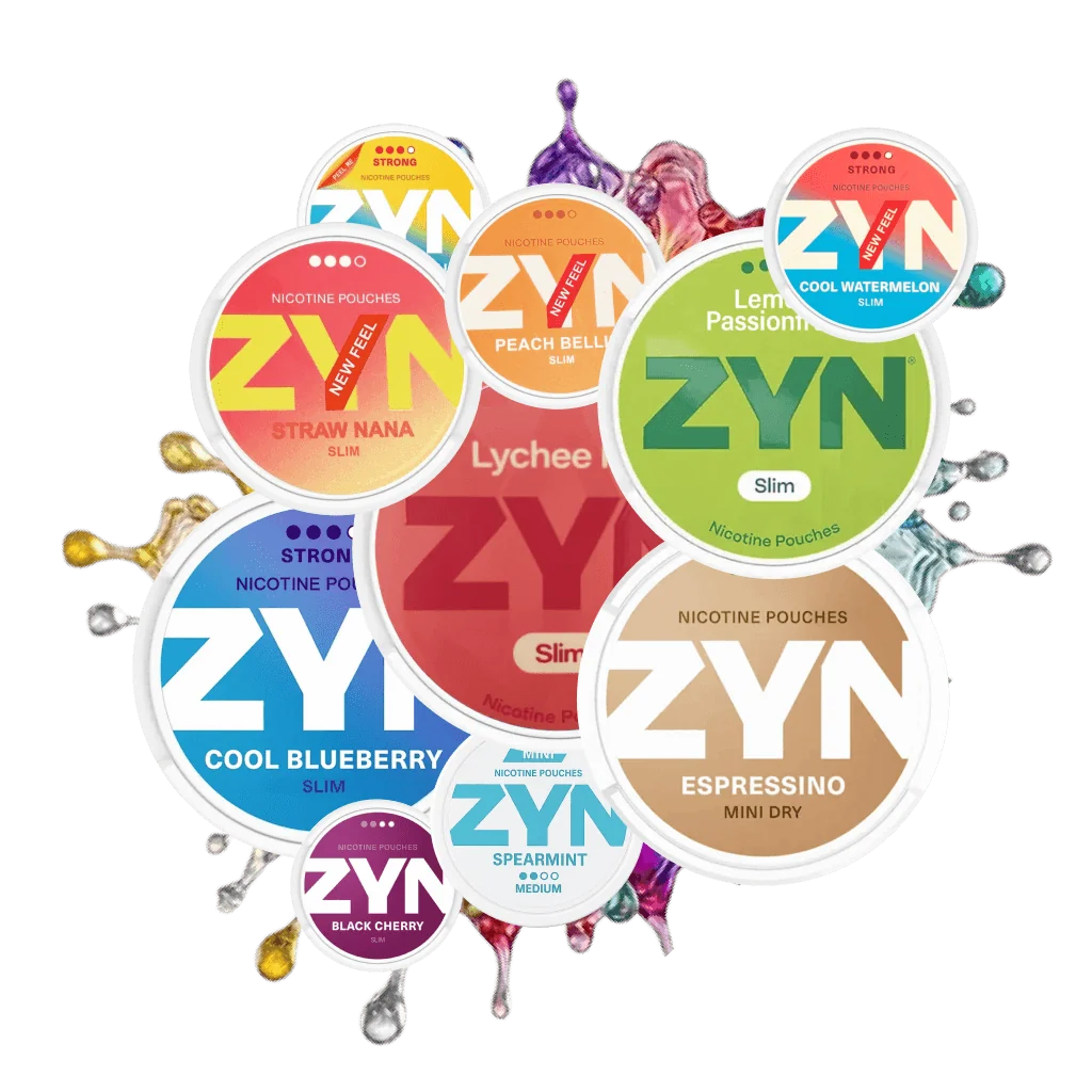 Ten ZYN nicotine pouch cans in mixed flavours for a Mix & Match 10-pack