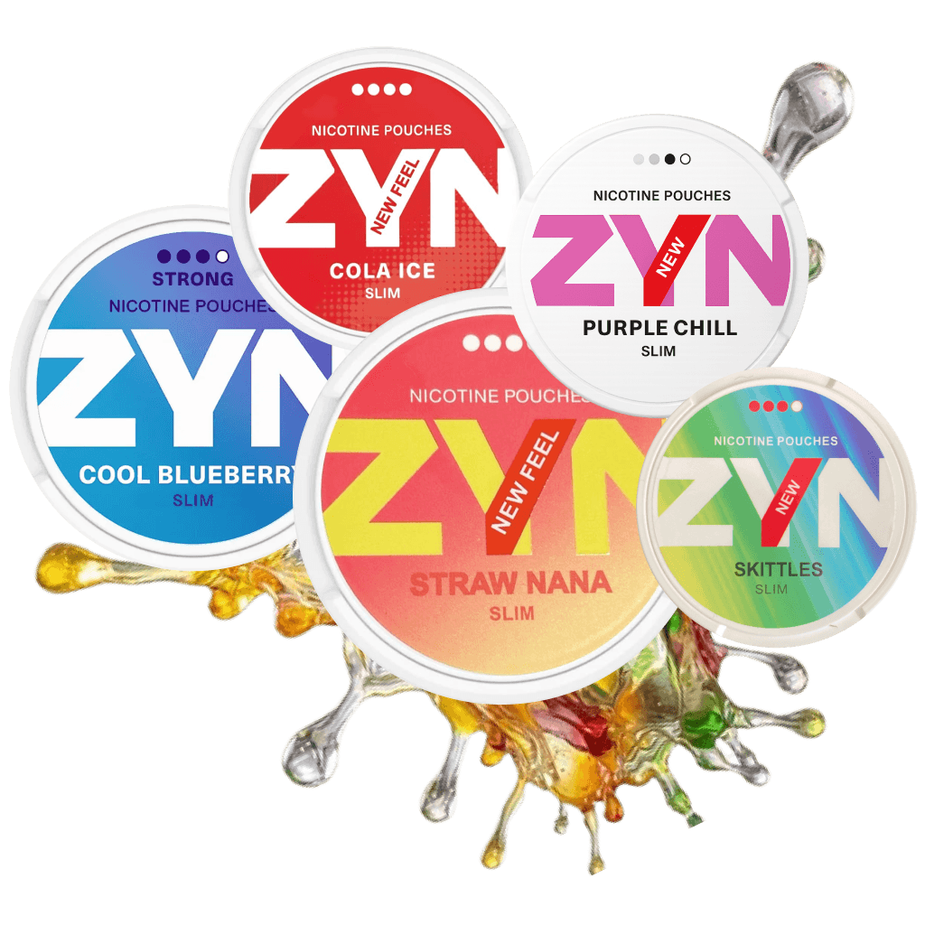 Five ZYN nicotine pouch cans in mixed flavours for a Mix & Match 5-pack