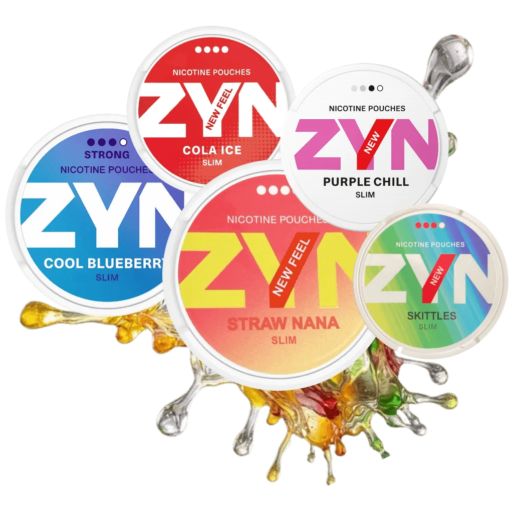 Five ZYN nicotine pouch cans in mixed flavours for a Mix & Match 5-pack