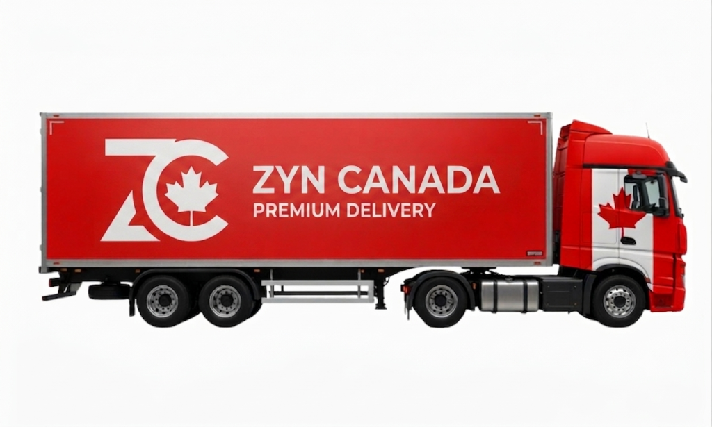 ZYN Canada premium delivery truck with Canadian flag livery